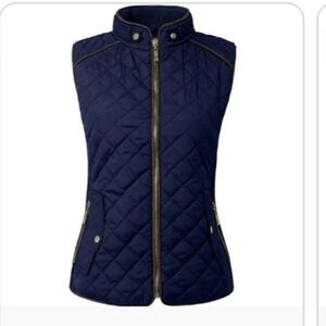 PENDLETON Women's Quilted Vest - Navy & Gold